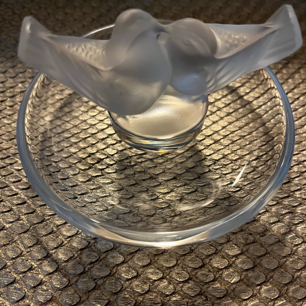 Lalique crystal ring dish.